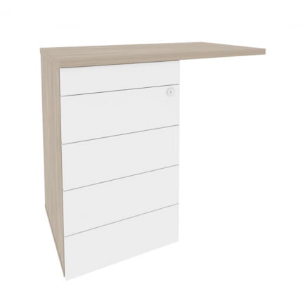 Тумба приставная (ТИП-ОН) (универсальная л/пр) ОНИКС О.ТПУ-4 ТИП Дуб Аттик/Белый / (TIP-ON) ONIX O.TPU-4 TIP_0