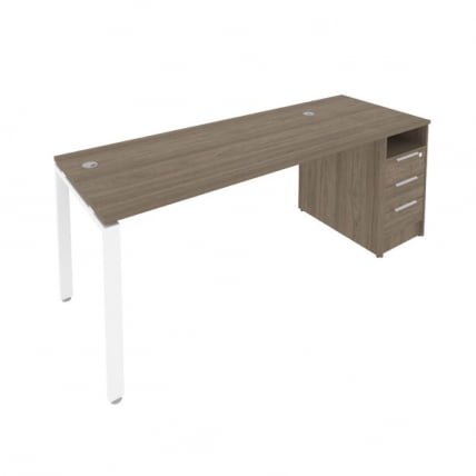 Рабочая станция с опорной тумбой Метал Сйстем Б.РС-СТП -1.4 Вяз/Белый / Metal System_0