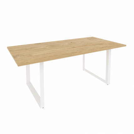 Стол переговорный на О-образном м/к ОНИКС О.МО-ПРГ-19 Тиквуд Светлый/Белый / ONIX O.MO-PRG-19_0