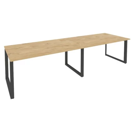 Стол переговорный (2 столешницы) ОНИКС О.МО-ПРГ-2.4 Тиквуд Светлый/Антрацит / ONIX O.MO-PRG-2.4_0