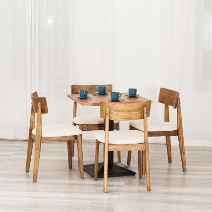 Стол РАГНАРОК дерево вяз/железная опора, 70х70х76 см, груша №3/черная опора / RAGNAROK_6