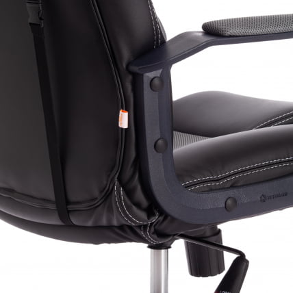 Кресло ДРИВЕР (22) кож/зам/ткань, черный/серый, 36-6/ТВ-12 / DRIVER 36-6/TW-12_11