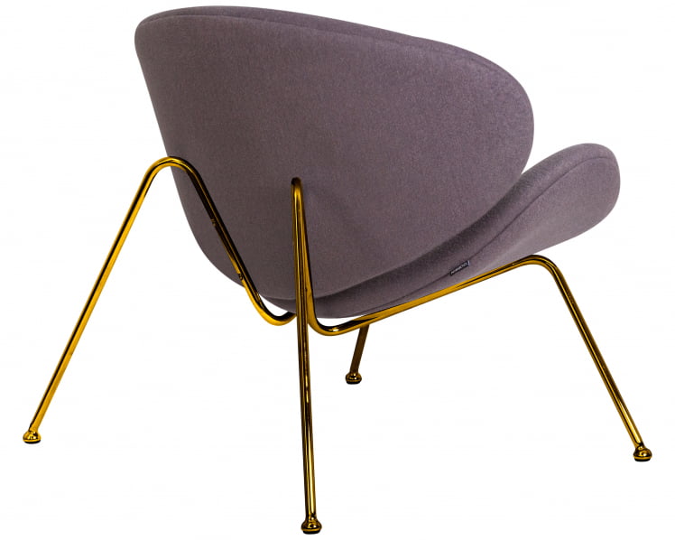 Кресло дизайнерское ДОБРИН ЕМИЛЙ (серая ткань АФ7, золотое основание) / DOBRIN EMILY AF7,_3