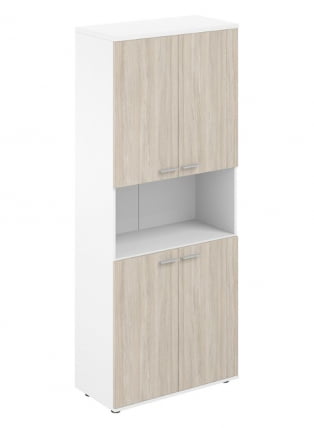 Шкаф высокий с нишей Сигма СГ.841.ВХ.ОЛ.ОЛ Белый Дуб светлый / Sigma SG.841.WH.OL.OL_0