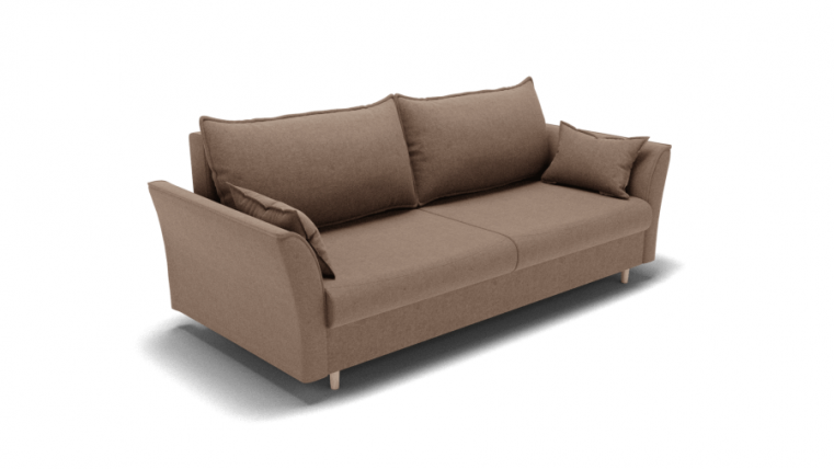 Диван Барселона-1 пружинный блок змейка (ЗР) Цвет фасада: Светло коричневый; Тип: Прямой; Материал фасада: Металл/Велюр_0