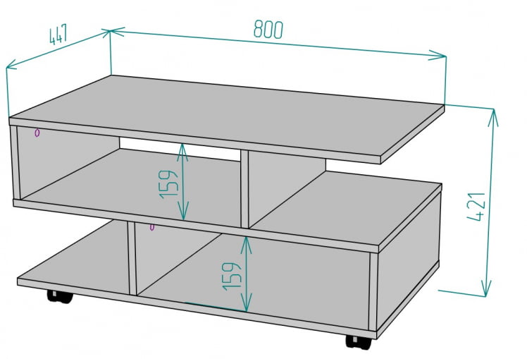 Стол журнальный ТC21 421х800х447 (Венге) / TC21_1