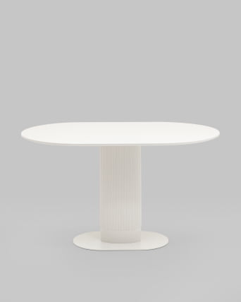 Стол овальный обеденный Мйстерй 130*80 белый / Mystery_2