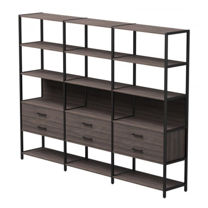 Набор стеллажных систем Еверпроф ЕВО №9 Дуб Пасадена Черный / Everprof EVO_0