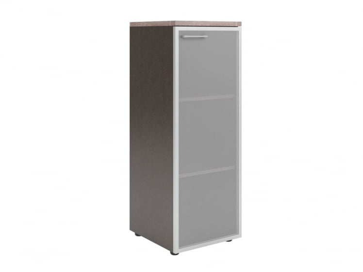 Шкаф колонка со стеклянной дверью в алюминиевой раме и топом КСМC 42.7 (Дуб Сонома/Рено) / XMC_0