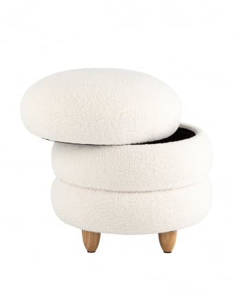 Пуф с ящиком Винни Л Тедди белый / L_1