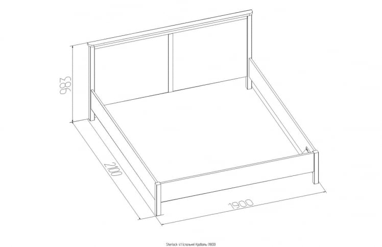 Кровать (1800) Шерлоcк 41 Дуб Сонома (спальня) / Sherlock_2