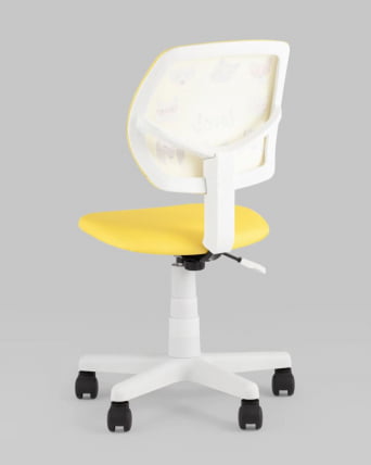 Кресло компьютерное детское ЛОЛО Пет Ловер желтый пластик белый / Pet Lover_5