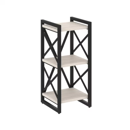 Стеллаж на регулируемых опорах - 3 полки ЛОФТ ВР.Л-МСТ.О-3.4 Металл черный Денвер светлый / LOFT VR.L-MST.O-3.4_0