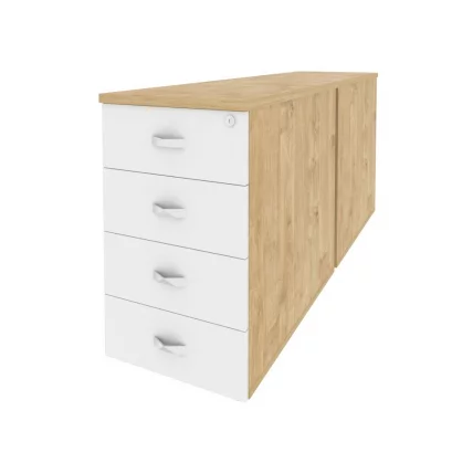 Тумба двойная приставная / опорная ОНИКС О.ТПО-2.8 Тиквуд Светлый/Белый / ONIX O.TPO-2.8_0