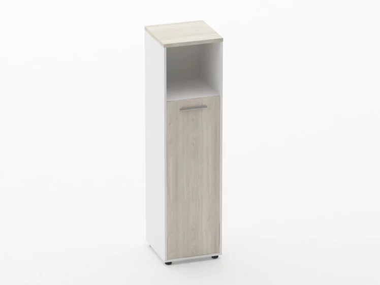 Шкаф 3 узкий закрытый с нишей Дека 10.16.13Пр Дуб Сантана светлый/Белый / Deka_0