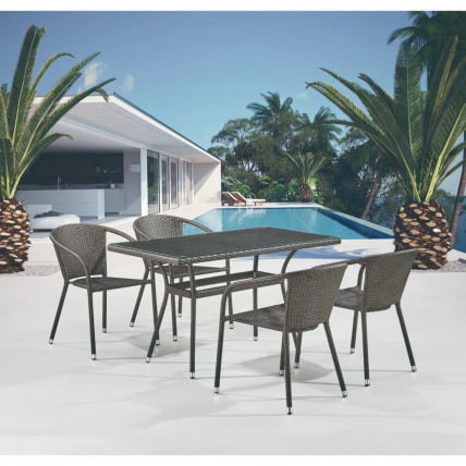 Комплект плетеной мебели Т286А/Й137C-В53 Бровн 4Пcс / T286A/Y137C-W53 Brown 4Pcs_0