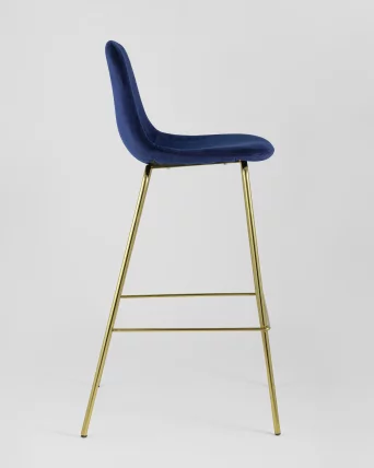 Стул барный Валенсия Синий с золотыми ножками_3