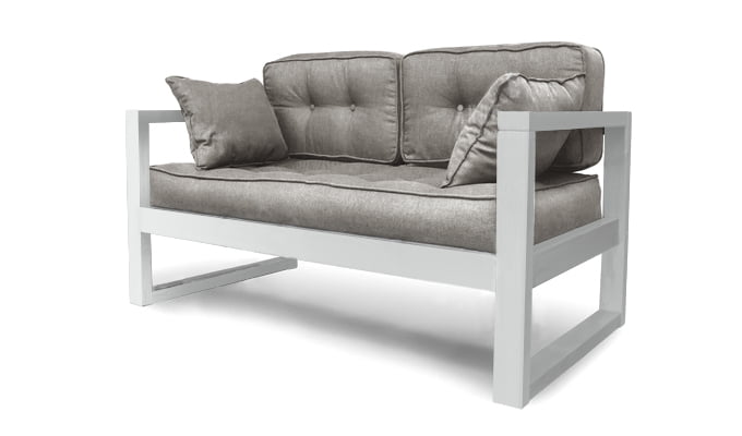 Диван двухместный ДЕмоку Д-2 серебристо-серый_белый / DEmoku_0