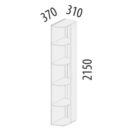 Стеллаж торцевой (лев/прав) Денвер 401.15_2