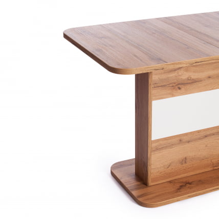 Стол обеденный СМАРТ ЛДСП, 105-140х68,6х75 см, Дуб вотан/Белый / SMART_6