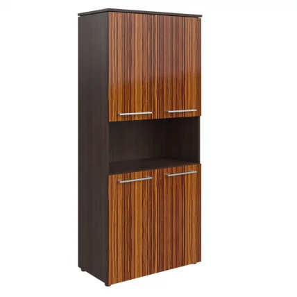 Шкаф с 2-мя комплектами глухих малых дверей МХC 85.4 Макассар/Венге Магия / MHC_0