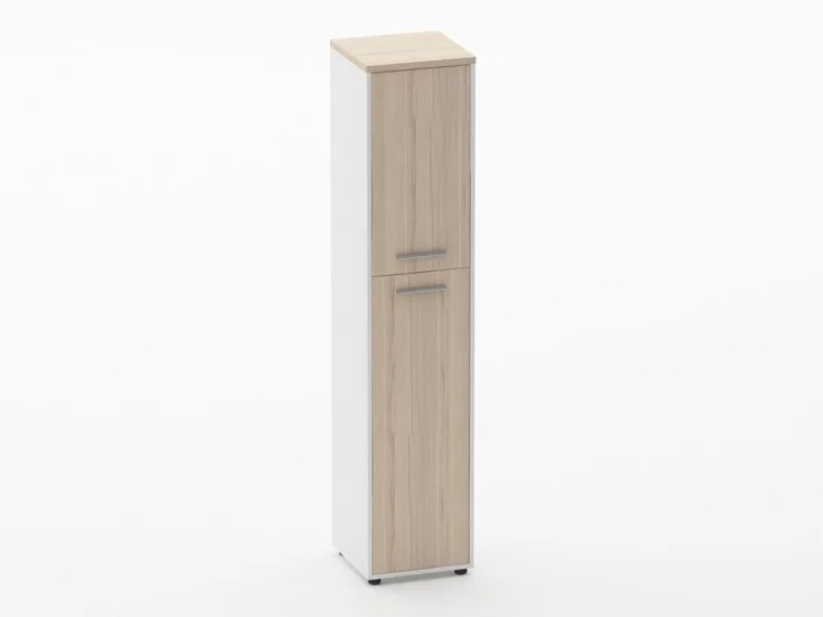 Шкаф 4 узкий закрытый Дека 10.19.14Л Туя/Белый / Deka_0