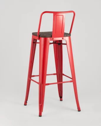 Стул барный Толикс Воод 75.5  со спинкой Красный / Tolix Wood_4