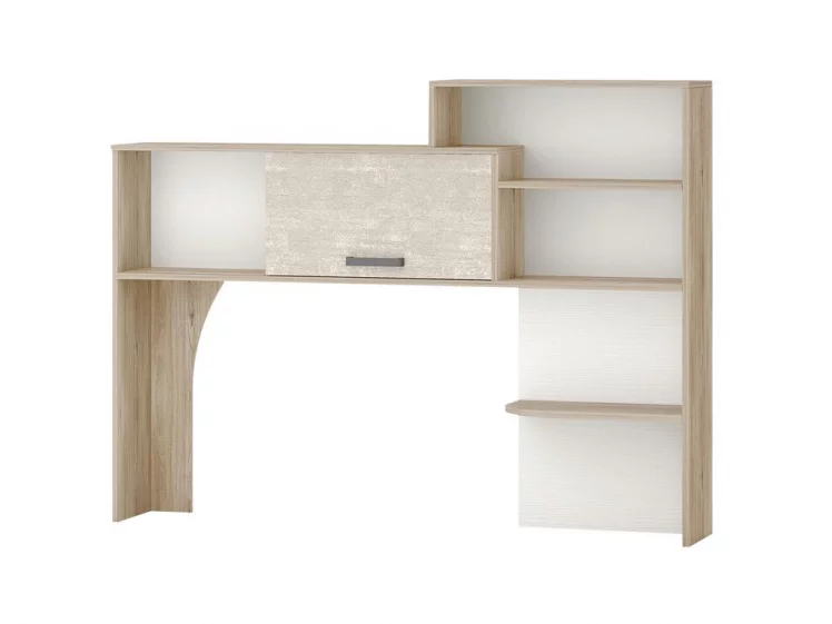 Надстройка Эверест 500.19 Дуб Кронберг/Белый шпон/Плаза Стоун_0