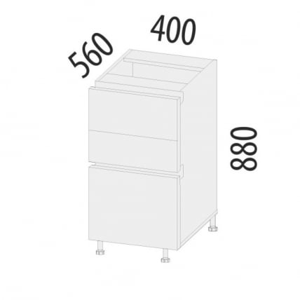 Напольный шкаф (3 ящика с метабоксами) Дакота 103.59_4