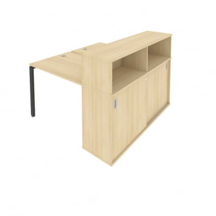 Рабочая станция с опорным шкафом-купе Метал Сйстем БП.РС-СШК-2.1 Акация/Антрацит / Metal System_0