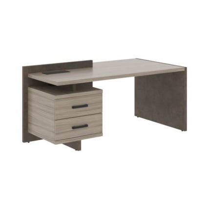 Стол руководителя левый ВООД&СТОНЕ СФ-531321 Дрифтвуд Бетон Чикаго темный / WOOD&STONE_0