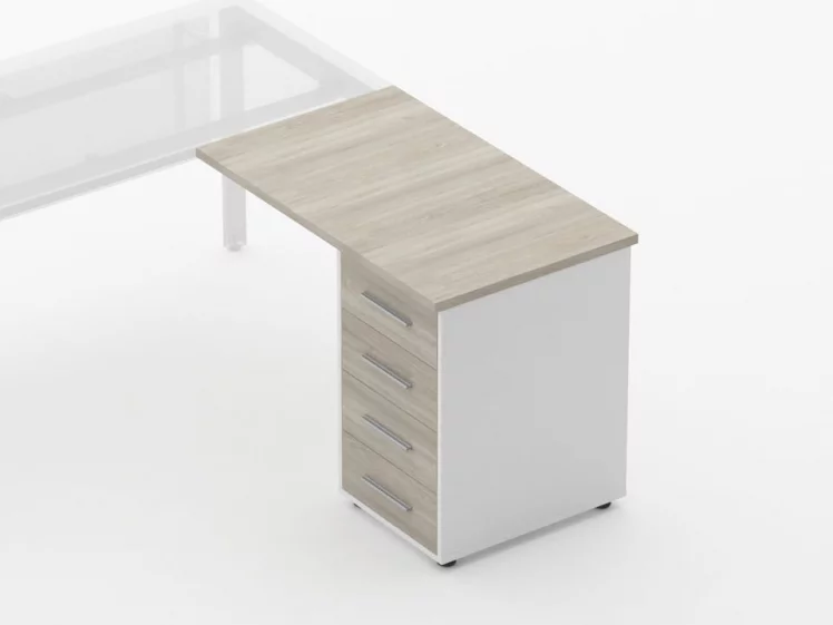 Тумба приставная Дека 9.05.10 Дуб Сантана светлый/Белый / Deka_1