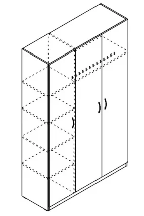 Шкаф трехстворчатый КВД 1345 Дуб сонома светлый / KWD_2