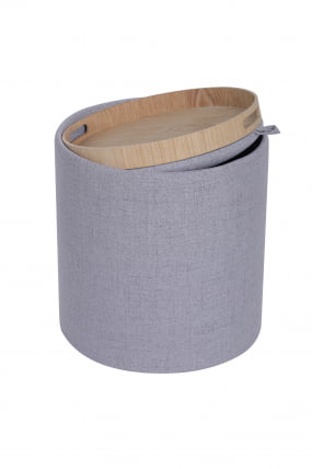 Пуф-столик с ящиком Хюгге С рогожка Серый / S_5