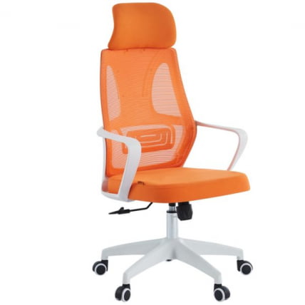 Кресло руководителя CХАИРМАН CХ636 ткань/сетка оранжевый, белый пластик (М) / CHAIRMAN CH636 (M)_0
