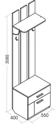 Комплект мебели для прихожей Элана №1 Дуб сонома_2