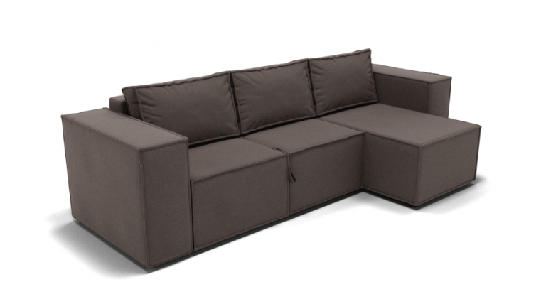 Диван Хилтон-3 угол левый/правый (ЗР) Цвет фасада: Коричневый; Тип: Левый/правый; Материал фасада: Металл/Велюр_0