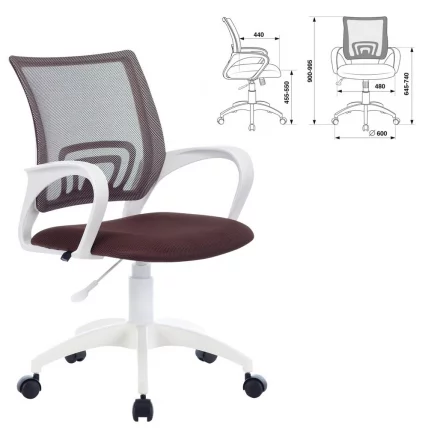 Кресло для персонала БРАБИКС Флй МГ-396В Коричневый / BRABIX Fly MG-396W_0