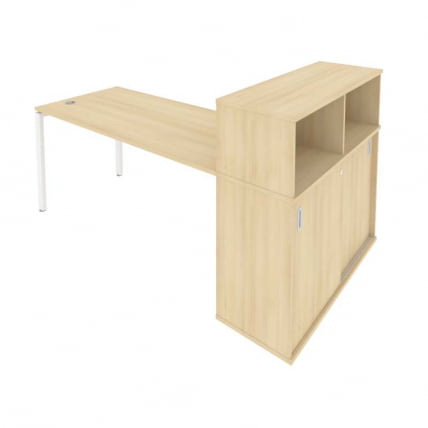 Рабочая станция с опорным шкафом-купе Метал Сйстем Б.РС-СШК-3.4 Акация/Белый / Metal System_0