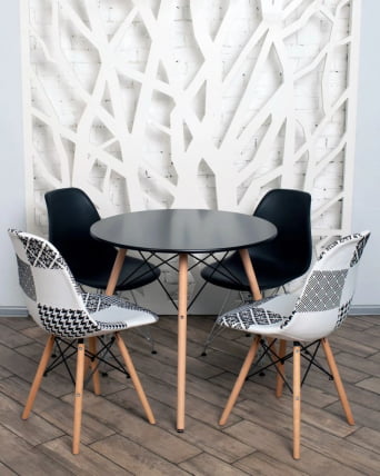 Стол круглый ЕАМЕС ДСВ НЕВ Д=80 черный / EAMES DSW NEW D=80_8