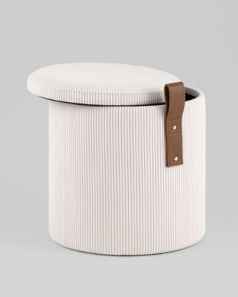 Пуф Руни КСС с ящиком вельвет белый / XS_7