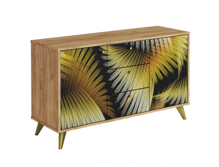 Комод Фьюжн КМ-003 дуб крафт золотой/ГОЛДЕН ФОРЕСТ / золотой/GOLDEN FOREST_0