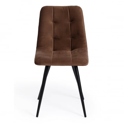 Стул CХИЛЛЙ (мод. 7095-1) ткань/металл, 45кс53х88 см, высота до сиденья 50 см, коричневый баркхат 12/черный / CHILLY (mod. 45x53х88 barkhat_4