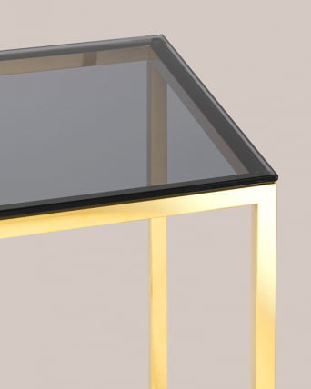 Журнальный стол ТАУН 40кс40 Золото (стекло смоке) / 40x40 smoke)_5