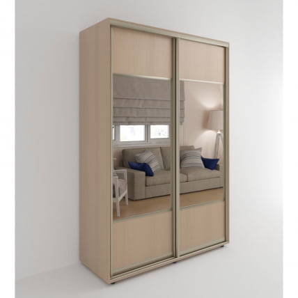 Шкаф-купе 2-х дверный Акцент-Дуэт Д 1000х600 Дуб молочный_0