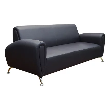 Диван офисный тройной Клерк 11 черный Екотекс 3001 / Ecotex_0