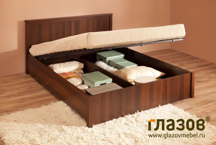 Кровать с подъемным механизмом (1600) Шерлоcк 42.2 Орех шоколадный (спальня) / Sherlock_1