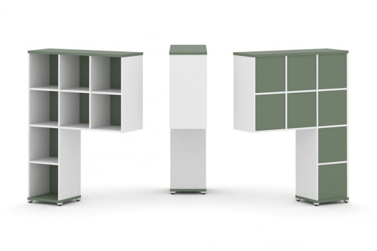 Надставка на стол высокая односторонняя + задняя стенка (8 шт.) CОНCЕПТ CН.ОНВ-001 Кобо Белый бриллиант Белый металл / CONCEPT CN.ONV-001_0