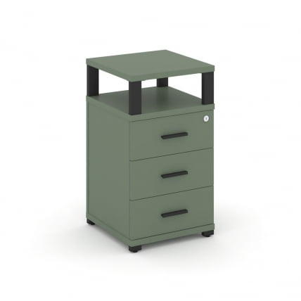 Тумба приставная с 3-мя ящиками и надставкой CОНCЕПТ CН.ТУП-003 Б/В Кобо Черный / CONCEPT CN.TUP-003 B/W_0