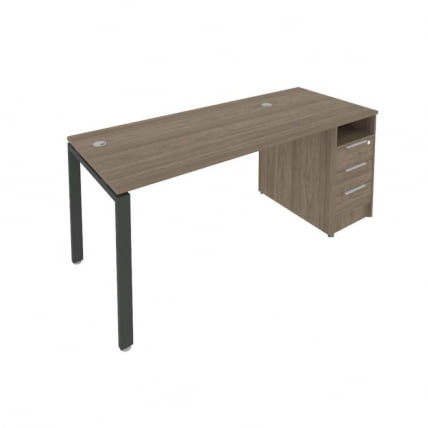 Рабочая станция с опорной тумбой Метал Сйстем Б.РС-СТП -1.3 Вяз/Антрацит / Metal System_0